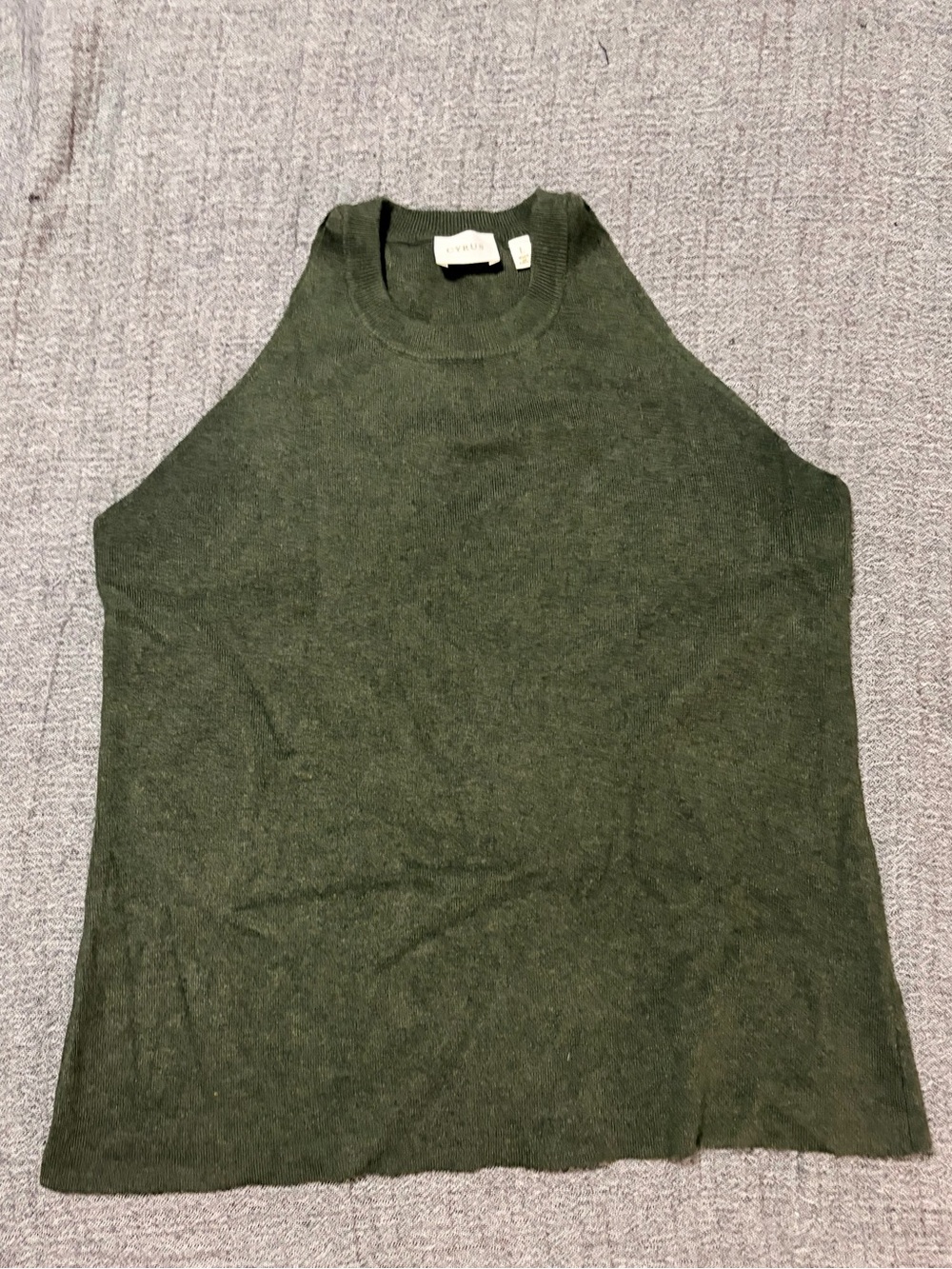 Dark Olive Sleeveless Knit Tank